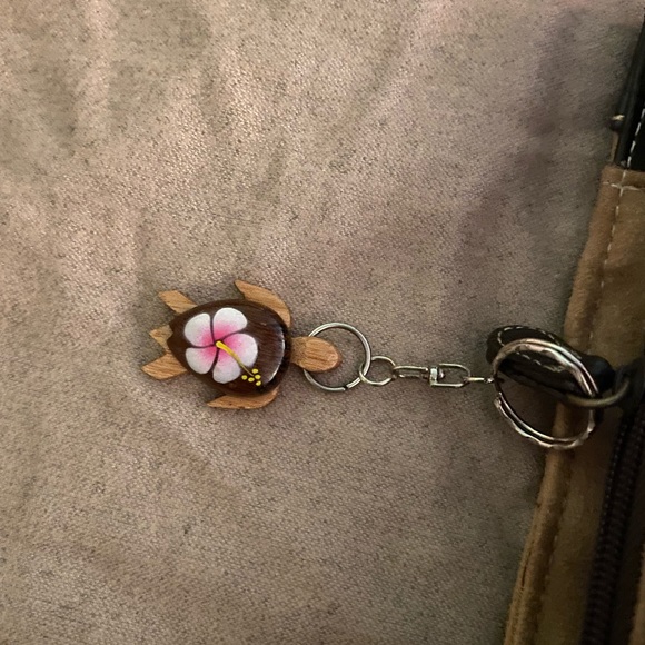 Suede laptop tote with brown accents - Picture 5 of 11